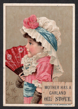 TRADE CARD~GARLAND OIL STOVE~PATENT ROLLER BURNERS~JOHN SUMNER, NEWBURYPORT, MA - Image 2