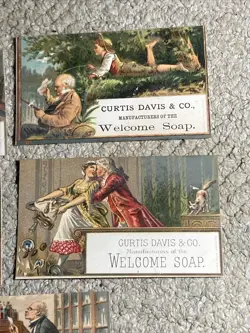 5-Curtis Davis & Co Welcome Soap- Sled/Fish/Drug/Romance-Trade Cards. P658 - Image 3