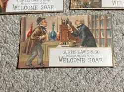 5-Curtis Davis & Co Welcome Soap- Sled/Fish/Drug/Romance-Trade Cards. P658 - Image 4