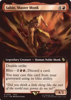 MTG Sabin, Master Monk (Extended Art) Normal NM Commander: FINAL FANTASY Magic 1 - Image 1