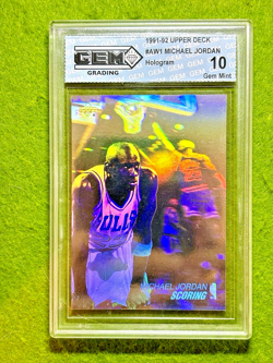 Michael Jordan HOLO GEM MINT 10 CARD JERSEY #23 BULLS 1991 Upper Deck HOLOGRAM - Image 1