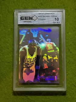 Michael Jordan HOLO GEM MINT 10 CARD JERSEY #23 BULLS 1991 Upper Deck HOLOGRAM - Image 5
