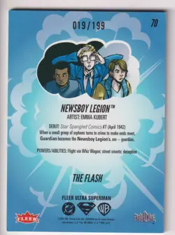 NEWSBOY LEGION 2025 FLEER ULTRA SUPERMAN THE FLASH PARALLEL CARD #D 019/199 - Image 2