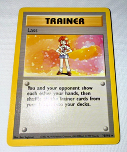 Pokemon Base Set Lass Trainer Card 75/102 WOTC 1999 Vintage Unlimited NM/LP - Image 1