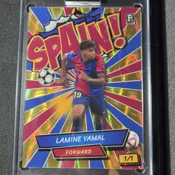 2024 WILD CARD LAMINE YAMAL (GOLD) 1/1 -SSP (RC) IN SEALED CASE SPAIN ROOKIE 17 - Image 1