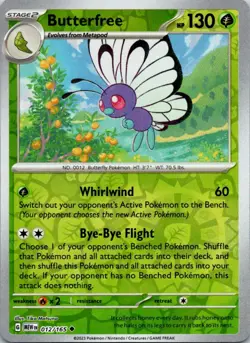 Butterfree - 012/165 - SV: Scarlet & Violet 151 - Reverse Holo - Pokemon Card - Image 1