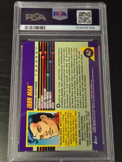 IRON MAN #62 1992 Impel Marvel Universe Trading Card PSA 7 Near Mint Tony Stark - Image 3