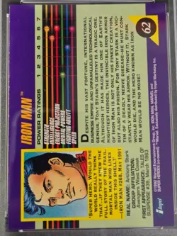 IRON MAN #62 1992 Impel Marvel Universe Trading Card PSA 7 Near Mint Tony Stark - Image 4