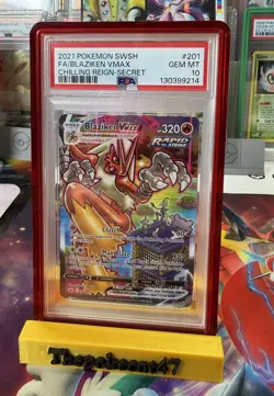 2021 Pokemon Chilling Reign Blaziken Vmax #201 GM MT PSA 10 Alternate Secret Art - Image 1