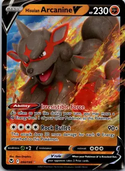 Hisuian Arcanine V - 090/195 - SWSH12: Silver Tempest - Ultra Rare Pokemon TCG - Image 1