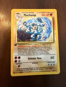 Pokemon TCG Machamp Base Set 8/102 Holo Unlimited Holo Rare * 1st Edition * - Image 1