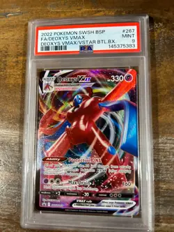 POKEMON 2022 Battle Box Promo Full Art DEOXYS Vmax #267 SWSH PSA 9 Mint RARE - Image 1