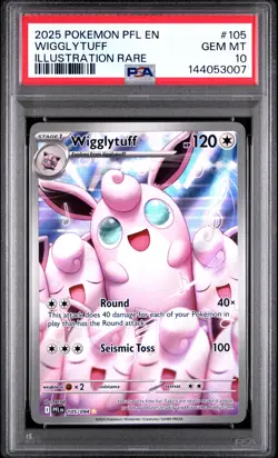 2025 POKEMON PFL EN-PHANTASMAL FLAMES ILLUSTRATION RARE #105 WIGGLYTUFF PSA 10 - Image 1