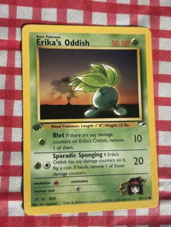 Pokemon Erika's Oddish 78/132 - NM - 1st Edition Gym Heroes 2000 WotC - Image 1