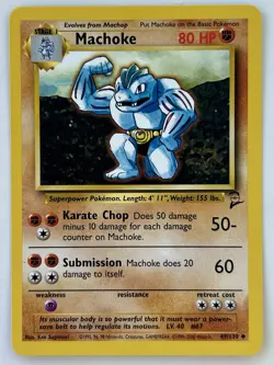 Pokemon TCG Machoke Base Set 2 49/130 Regular Unlimited Uncommon - Image 1