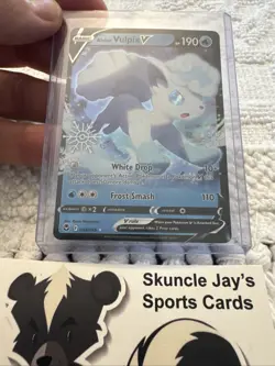 Pokemon TCG Alolan Vulpix V Sword & Shield - Silver Tempest 033/195 Holo... - Image 1