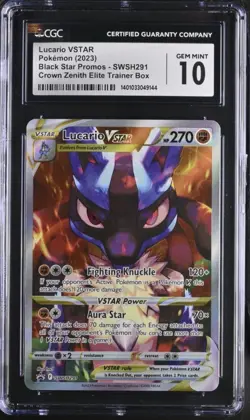 CGC 10 Lucario Vstar SWSH291 Pokemon Black Star Promos 2023 English - Image 1