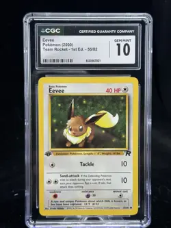 Eevee #55 1st Edition Team Rocket 2000 Pokemon CGC 10 ✨ - Image 1