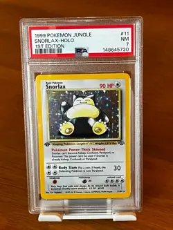 Snorlax (1st edition) - PSA 7 - 11/64 Jungle Holo Pokemon TCG 1999 - Image 1
