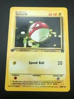 Voltorb 1st Edition 69/82 Common Team Rocket Pokemon Vintage NM 2000 WOTC - Image 1