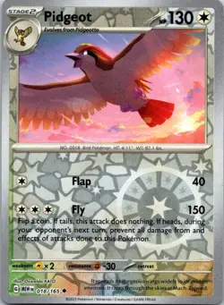 Pidgeot Reverse Holofoil 018/165 SV: Scarlet & Violet 151 Near Mint Pokemon TCG - Image 1