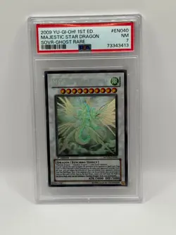 2009 YuGiOh! Majestic Star Dragon SOVR-EN040 1st Edition Ghost Rare PSA 7 NM - Image 1