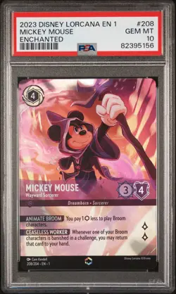 DISNEY LORCANA EN 1-THE FIRST CHAPTER MICKEY MOUSE - WAYWARD SORCERER PSA 10 - Image 1