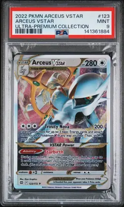 Pokemon PSA 9 Arceus VSTAR 123/172 Ultra Premium Collection Metal Card Promo - Image 1