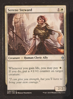 Serene Steward - 046/274 - Battle for Zendikar - Uncommon - NM - MTG - Image 1