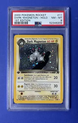 2000 Pokemon Rocket Dark Magneton - Holo 1st Edition #11 PSA 8 NM-MT - Image 1