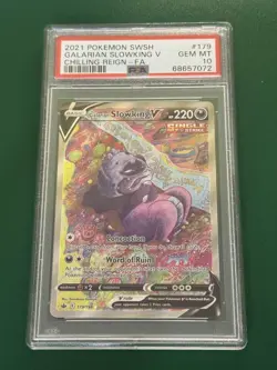 2021 POKEMON SWORD & SHIELD CHILLING REIGN FULL ART/GALARIAN SLOWKING V PSA 10 - Image 1