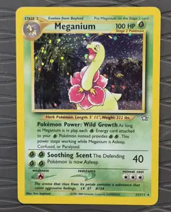 Meganium 11/111 Holo Rare Pokemon 2000 Neo Genesis LP - Image 1