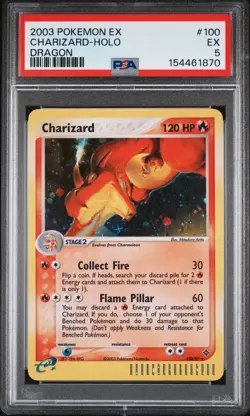 2003 POKEMON EX DRAGON #100 CHARIZARD-HOLO PSA 5 - Image 1