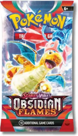 Pokemon TCG Scarlet & Violet Obsidian Flames Dragonite Booster Pack x1 Sealed - Image 1