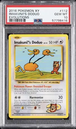 2016 POKEMON XY EVOLUTIONS #112 IMAKUNIU'S DODUO PSA 10 - Image 1
