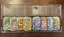 Opened 8-pack Pokemon Evolutions Tins includes tins and artwork no booster packs - Image 2