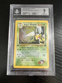 Pokemon Koga's Beedrill Gym Challenge 1st Edition Holo Rare #9 BGS 9 Mint - Image 1