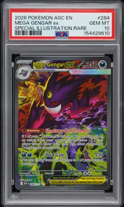 2026 POKEMON ASC EN-ASCENDED HEROES #284 MEGA GENGAR EX PSA 10 - Image 1