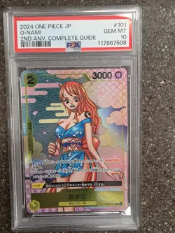 One Piece Nami Japanese O-Nami 2nd Anniversary Complete Guide OP06-101 PSA 10 - Image 1