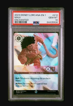 Disney Lorcana EN 1 Maui - Hero To All Enchanted Holo PSA 10 212/204 2023 - Image 2