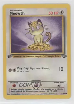 Meowth 1st Ed. Pokemon Jungle #56 1999 - Image 1