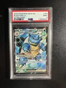 2023 POKEMON MEW EN-151 ULTRA RARE #184 BLASTOISE EX PSA 9 - Image 1