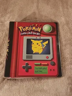 Vintage 1999 Pokemon Pikachu And Meowth Binder 3 Ring - Image 1