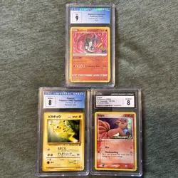Pokemon Graded Slab Lot Of 3 CGC Charizard Vulpix Pikachu - Image 1
