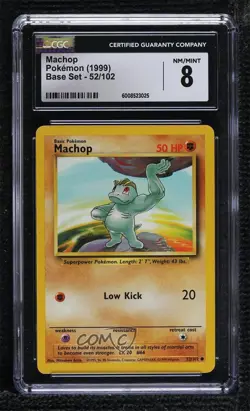 Machop Pokemon Base Set CGC 8 1999 - Image 1