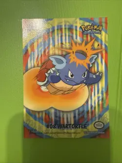NM Wartortle #08 2000 Topps TV Sticker Puzzle Piece Vintage Pokemon Trading Card - Image 1