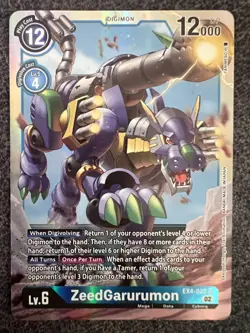 Digimon Card Game ZeedGarurumon EX4-022 SR Alternative Being Near Mint - Image 1