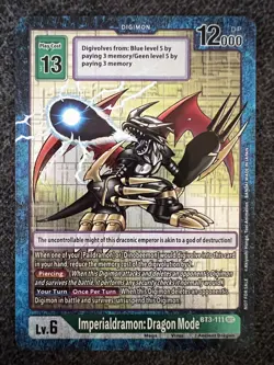 Digimon Card Game Imperialdramon: Dragon Mode BT3-111 SEC Alt Art Near Mint - Image 1