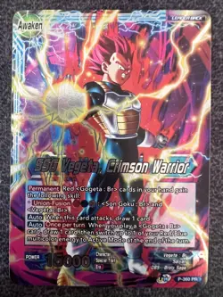 Dragon Ball Super Card Game SSG Vegeta, Crimson Warrior P-360 PR NM - Image 1