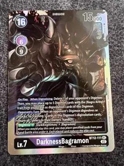 Digimon Card Game DarknessBagramon BT12-111 SEC 02 Near Mint - Image 1
